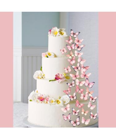 30 x Pre-Cut Beautiful Pink Butterflies Edible Wafer/Rice Paper Cupcake Cake Dessert Toppers Birthday Party Wedding Decorations Butterfly - Buy Online on GoSupps.com