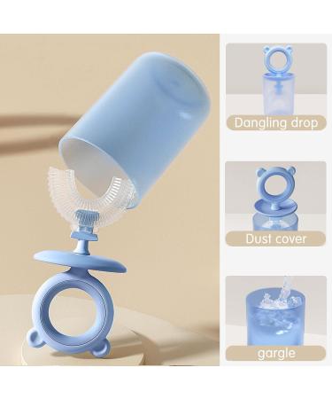 COLOROUND 2 Pack Kids U-Shaped Toothbrush for Toddlers Age 2-6 | Silicone Baby Toothbrush with Storage Cup | Baby Manual Training Toothbrush for 360 Oral Teeth Care - Buy Online on GoSupps.com