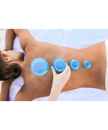Lure Essentials Edge Cupping Set - Ultra Clear Blue Silicone Cups for Cellulite Reduction and Myofascial Release - 4 Piece Assortment for Massage Therapists and Home Use - Buy Online on GoSupps.com