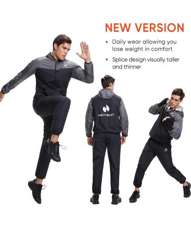 HOTSUIT Sauna Suit for Men - Gray Full Body Sweat Suits Set, X-Large - Buy Online on GoSupps.com
