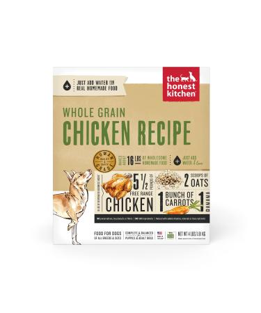 The Honest Kitchen Human Grade Dehydrated Whole Grain Dog Food – Complete Meal or Dog Food Topper Chicken 4 Pound (Pack of 1)