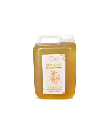 Pure Cold Pressed Castor Oil Vegan Hexane Free BP Grade Non-GMO 5 litres castor 5 l (Pack of 1)