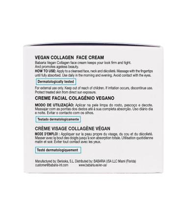 Babaria Collagen Vegan Face Cream - Best Anti-Aging & Moisturizer - Plant-Based Skin Rejuvenation - 1.7 oz - Buy Online on GoSupps.com