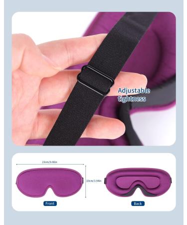 3D Contoured Sleep Mask for Men and Women - Purple | Comfortable Eye Covers for Quality Sleep, Travel, Yoga, and Airplane Nap - Buy Online on GoSupps.com