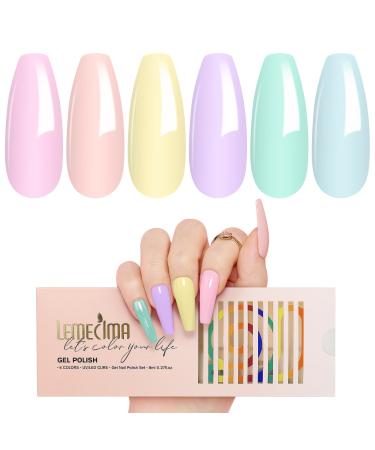 Lemecima 6 Pcs Macaron Summer Gel Nail Polish Set - Pastel Candy Shellac Nail Polish - Nail Salon Gifts for Women - DIY Nail Art at Home Sweet Macarons - Buy Online on GoSupps.com