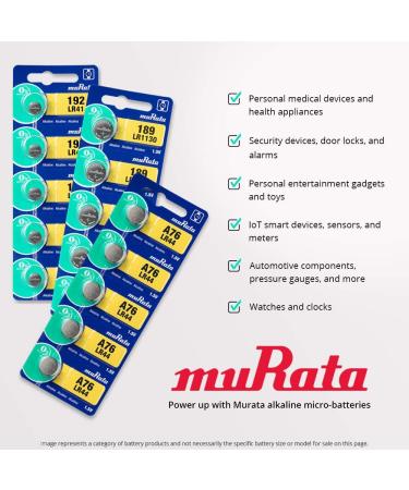 Buy Murata LR44 Battery AG13 357A 1.55V - Alkaline Button Cell (5-Pack) for International Shipping - Buy Online on GoSupps.com