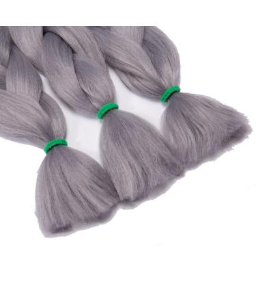 Elailite 24 Hair Braids Extensions - Soft Gray 300g (3 Pieces) | International Shipping - Buy Online on GoSupps.com