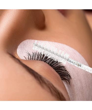 Yumflan 50 Pcs Disposable Eyelash Brushes - Crystal White Mascara Wands and Spoolies for Extensions and Makeup Application - Buy Online on GoSupps.com