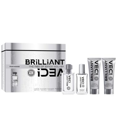 Hybrid & Company Brilliant Idea 4Pcs Gift Set For Men 20ml-Perfume&50ml-Perfume&50ml-After Shave Balm &50ml-Shower Gel
