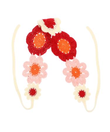 Holibanna Flower Headband Crochet Bandana for Women Crochet Bandana Headband Headscarf for Girl Bandana Headbands Women Hair Accessories Head Bandana for Women Hair Bandana Crochet Headbands