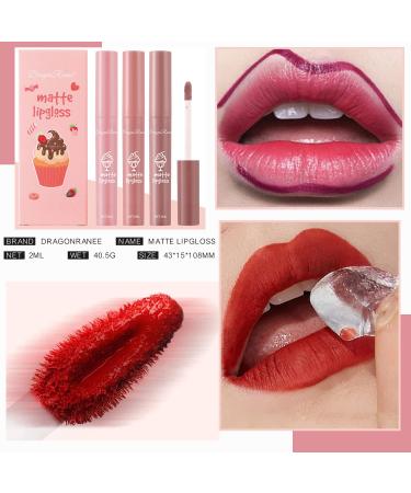3 Colors Nude Matte Lipstick Set - Long Lasting & Waterproof Lip Gloss for Women Makeup (Set A) - Buy Online on GoSupps.com