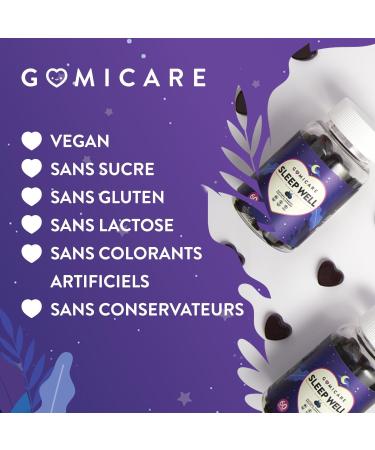 Gomicare - Sleep Gummies - Melatonin Vitamin B6 Lemon Balm & Valerian Extracts - 60 Gummies (sweets) - Sugar Free - Vegan - Gluten & Lactose Free - Buy Online on GoSupps.com