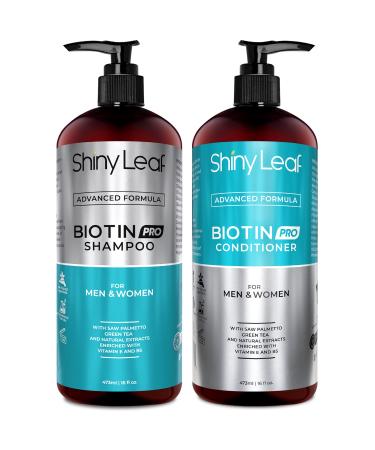 Biotin Hair Growth Shampoo And Conditioner For Women And Men With DHT Blockers Shampoo and Conditioner For Thinning Hair and Hair Loss Paraben Free Sulfate Free 16 oz. (473 ml) Bottles 16 Fl Oz (Pack of 2)