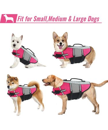 Alagirls Dog Life Jacket - High Buoyancy Water Safety Vest with Reflective Stripes for XS Dogs (34-40cm) - Pink Pet Lifeguard - Buy Online on GoSupps.com