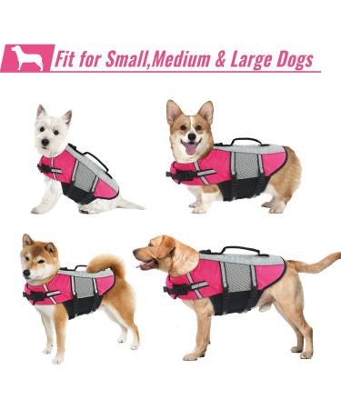 Alagirls Dog Life Jacket - Pink XL (70-80cm) | Reflective Lifebuoy with Rescue Handle for Small to Medium Dogs | Swim Safely - Buy Online on GoSupps.com