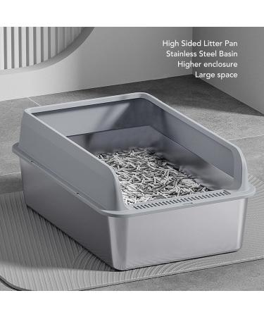 Stainless Steel Cat Litter Box with Lid Odor Control High Sides Metal Litter Box Anti Urine Leakage & Easy Cleaning & Non Sticky Large Litter Pan for Big & Multiple Cats (S #1 S 1600ML - Buy Online on GoSupps.com