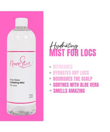 Nappstar Rose Water Hydrating Mist Moisturizing Spray for Dreadlocks Loc Care with Aloe Vera 16 Fl Oz 16 Fl Oz (Pack of 1) - Buy Online on GoSupps.com