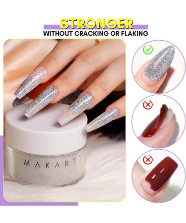 Makartt Grey Fine Glitter Acrylic Nail Powder for Salon-Quality Nails Extension - No Need for Nail Lamp | Shop Now - Buy Online on GoSupps.com