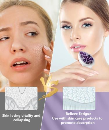 Face Roller & Gua Sha Tools - Jade Roller for Skin Care Face Lift & Puffy Eyes | Purple - Buy Online on GoSupps.com