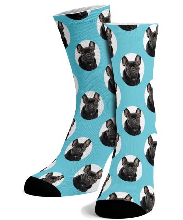 Hippowarehouse Personalised Printed Pet Socks Cute Dog Cat Any Photo Image Here 26.5cm 35cm 40cm 35cm Blue