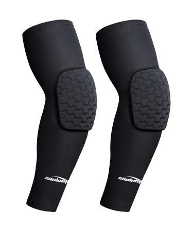 Coolomg Armlings Ellenbogenpad compression basketball football handball volleyball crashproof for women men boy 1 couple reusable xl black_neu