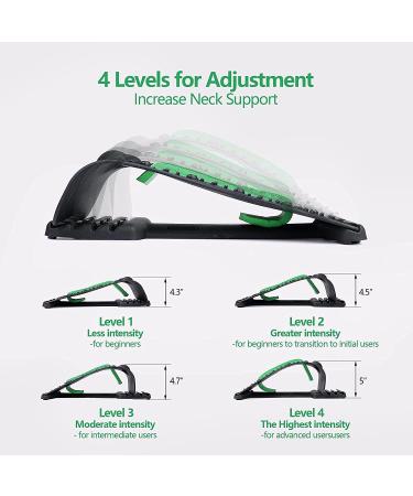 Neck Stretcher for Neck Pain Relief Upper Back and Shoulder Relaxer for Muscle Relax and Spine Alignment Cervical Traction Device for Cervical Spine Alignment Adjustable 4 Level (Green) - Buy Online on GoSupps.com