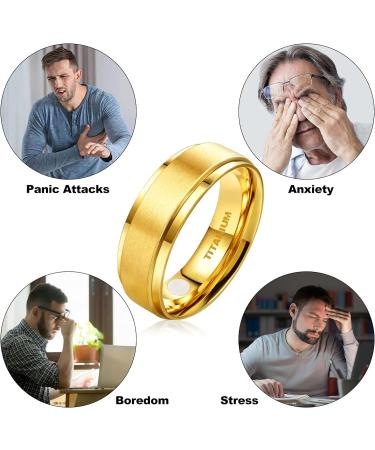 JEROOT Titanium Magnetic Rings- Gold 8mm Z 1/2, Sleek Design with 2 Strong Magnets (3500 Gauss) - Men Women Step Edge Magnetic Rings in Gift Box - Buy Online on GoSupps.com