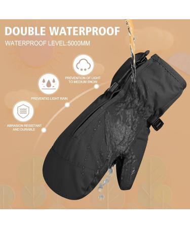Andake Children's Winter Gloves - Waterproof Windproof Skiing & Outdoor Gear for Boys & Girls - Warm Black Gloves - Buy Online on GoSupps.com