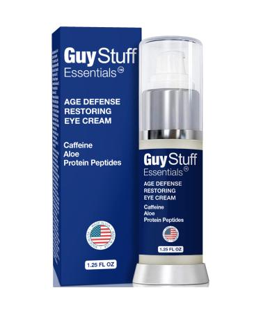 Mens Eye Cream For Dark Circles And Puffiness - Fine Lines - Wrinkles Bags - Anti Aging Moisturizer - Hyaluronic Acid - Caffeine - Vitamin C - by Guy Stuff Essentials