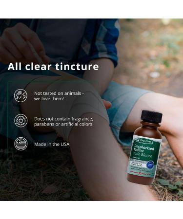 De La Cruz Decolorized Iodine Tincture - Clear Solution Antiseptic Drops - 1 FL OZ (30 mL) - 2 Bottles - Buy Online on GoSupps.com