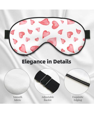 Adjustable Pink Hearts Sleep Mask | Soft Double-Sided Eye Covers for Comfortable Sleep & Reduced Eye Edema | International Shipping - Buy Online on GoSupps.com