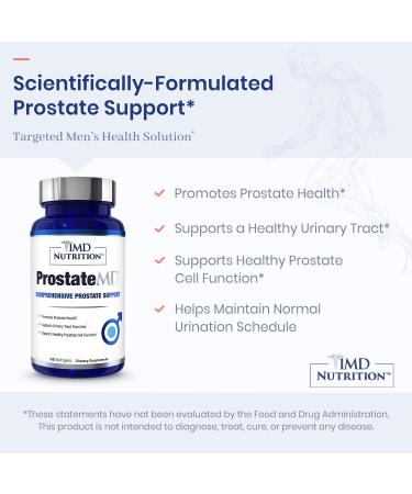 1MD Nutrition ProstateMD Saw Palmetto Supplement | Prostate Support for Urinary Tract Health | 30 Day Supply 30 Count - Buy Online on GoSupps.com