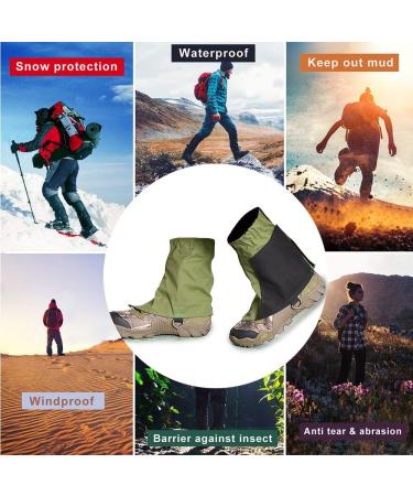 TATACLEA - Short Leg Gaiters,Shoe Covers,Hiking Gaiters,Lightweight and Adjustable - Waterproof,for Men and Women Hiking, Mountaineering,Walking, Hunting - Army Green and Black - Buy Online on GoSupps.com