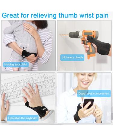 HKJD Thumb Splint Brace for Pain Relief and Immobilization - Adjustable Wrist Strap for Arthritis, De Quervain's, Carpal Tunnel - Black Upgrade - Buy Online on GoSupps.com