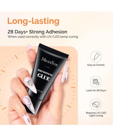 MelodySusie 4 in 1 Rhinestone Nail Glue - 30g Super Strong Gel for Nail Charms & Art | UV/LED Cured 3D Nail Decor - Buy Online on GoSupps.com
