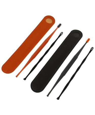 2sets Remover Spiral Storage Massage Cleaner Cleansing Home Picks Practical for Portable Assorted Wax Tweezer Adults Tool Double Digger Pickers Cleaners Curette and Washable Assorted Color 14.3X0.7X0.7CM