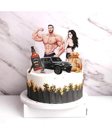 Pack of 5 Muscular Man Cake Decoration Birthday Happy Birthday Cake Decoration Cake Topper Birthday Happy Birthday Cake Topper Men Women Cake Personalised Bachelor Party - Buy Online on GoSupps.com