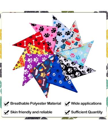 JpGdn 10pcs Pack Large Dog Bandanas Paw Pattern Triangle Scarf for Large XL Dogs Pigs Soft Bibs Washable Pet Neckerchief Dog Grooming Accessories Costume Size L 10 colors - Buy Online on GoSupps.com