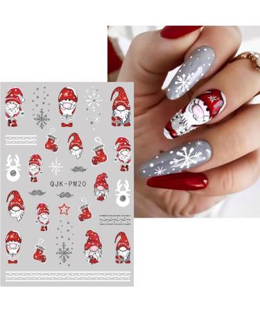 Christmas Nail Stickers 9 Sheets Self-Adhesive Nail Decal Snowman Snowflake Nail Art Decoration Design Supplies - Buy Online on GoSupps.com