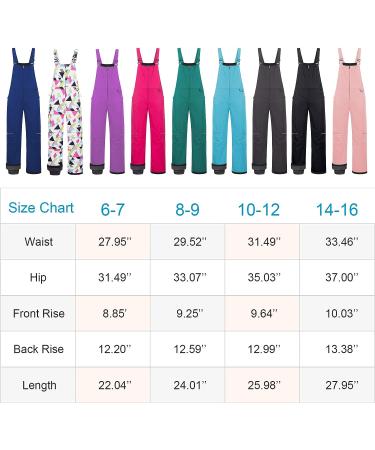 Girls' Waterproof Insulated Snow Bibs & Ski Pants | Size 10-12 | Green - Buy Online on GoSupps.com