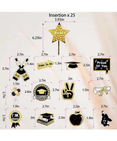 25 Pieces Graduation Decorations Graduation Cake Toppers Graduation Cake Decorations Cake Picks Graduation Cupcake Topper Graduation Cake Decorations - Buy Online on GoSupps.com
