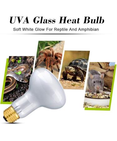 OMAYKEY 2-Pack 50W Basking Spot Heat Lamps Soft White Glow UVA Glass Cover Heat Lamp/Bulb/Light for Lizard Reptiles and Amphibians - Buy Online on GoSupps.com