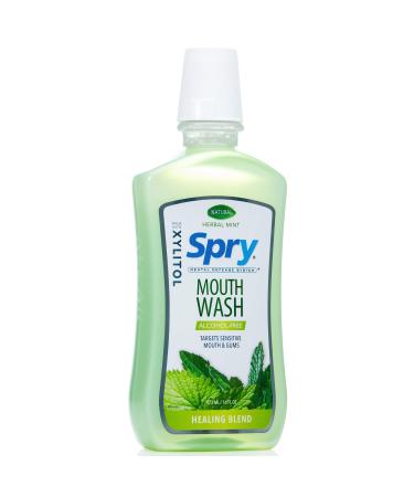 Spry Natural Mouthwash with Xylitol, Natural Healing Herbal Mint, 16 fl oz