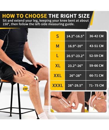 Cambivo Knee Brace for Men & Women - Sports Knee Support for Running Hiking & Volleyball - Relief from Meniscus Tear ACL Injury & Arthritis - Black/Black - Buy Online on GoSupps.com