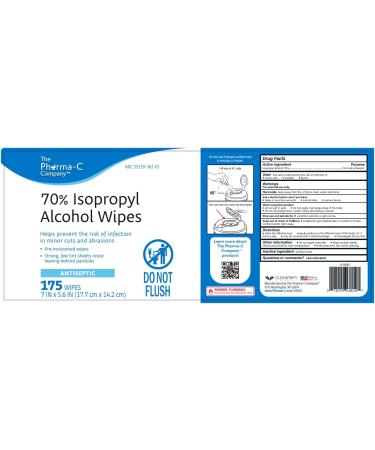 Pharma-C 70% Isopropyl Alcohol Wipes 175ct - Antiseptic Wound Cleaner - MADE IN USA - Buy Online on GoSupps.com