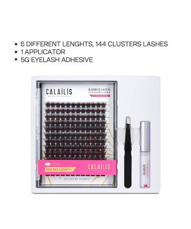 CALAILIS Naturals DIY Eyelash Extension Kit - 0.10mm 56 Roots, Glue, Tweezers - Individual Lashes Home Extension Set - Buy Online on GoSupps.com