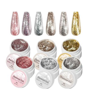 High-density platinum gel Japanese-style glitter | Platinum gold and silver gel for line drawing painting DIY nail design creative manicure gels