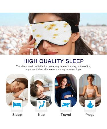 WELLDAY Sleep Mask - Yellow Flowers Night Eye Cover for Men Women| Adjustable Strap for Blockout Light and Comfort | Soft Blindfold - Buy Online on GoSupps.com