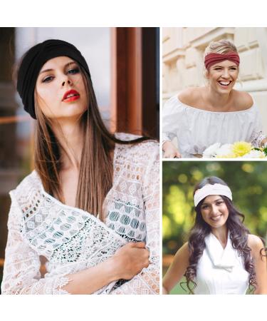 Haukl 6-Pack Cotton Wide Headbands for Women - Perfect for Sports, Yoga, and Workouts - Buy Online on GoSupps.com