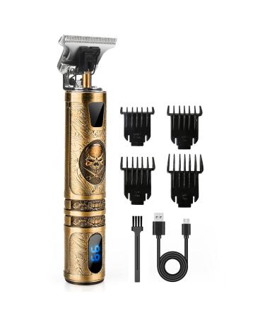 Hair Trimmer for Men, Upgrade Electric T-Blade Cordless Hair Clippers- Skull Unique Design Barbershop Beard Shaver Haircut Grooming Kit - USB Rechargeable & LED Display USB Rechargeable LED Display